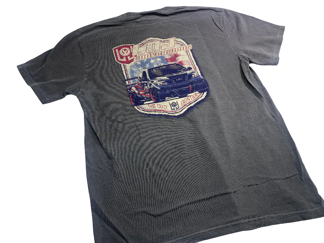 LOJ Conversions Grey ThatCrazyFrontier T-Shirt - Image 3